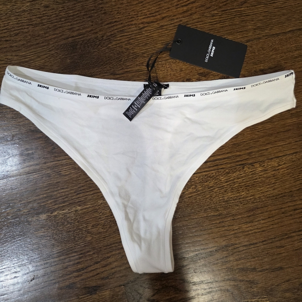 Dolce & Gabbana X Skims White Bikini Panty XL